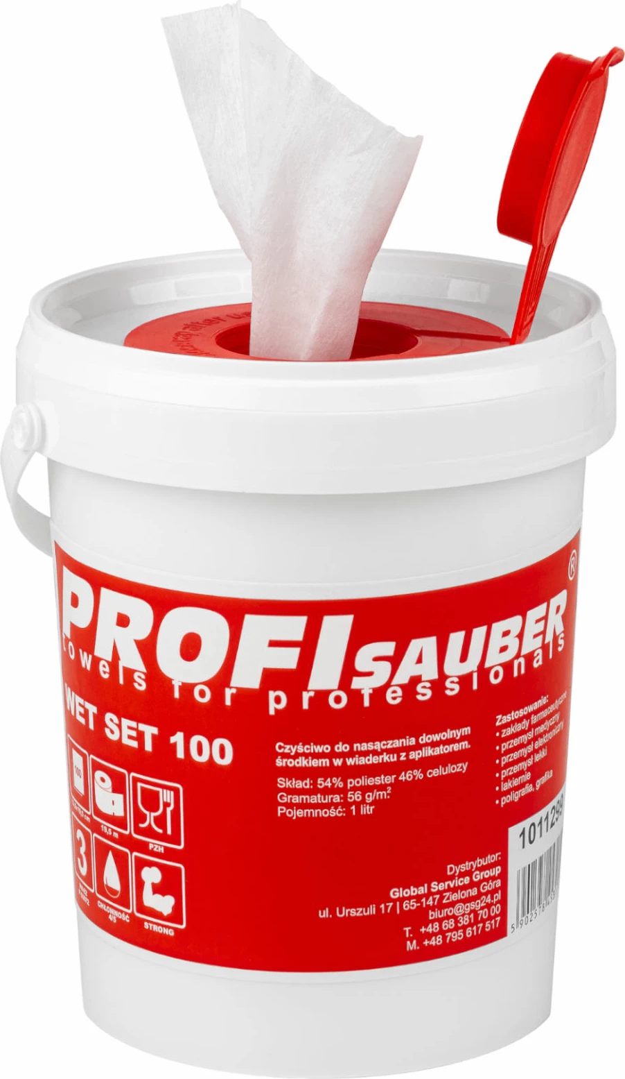 Set leckash pastrimi ProfiSauber WET SET 100 me kovë dhe dozator, 100 copë, e bardhë