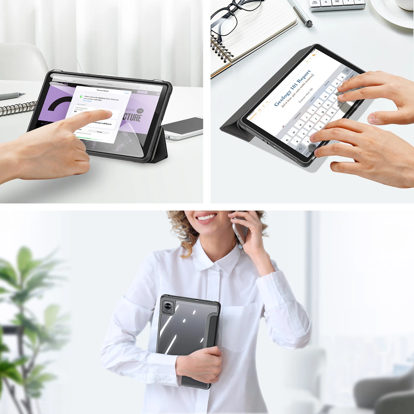 Mbështjellës Dux Ducis Toby Flip për Realme Pad Mini 8.7", i zi