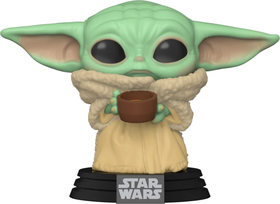 Figurinë koleksionuese Funko POP Star Wars: The Mandalorian The Child (Grogu) me filxhan, jeshile