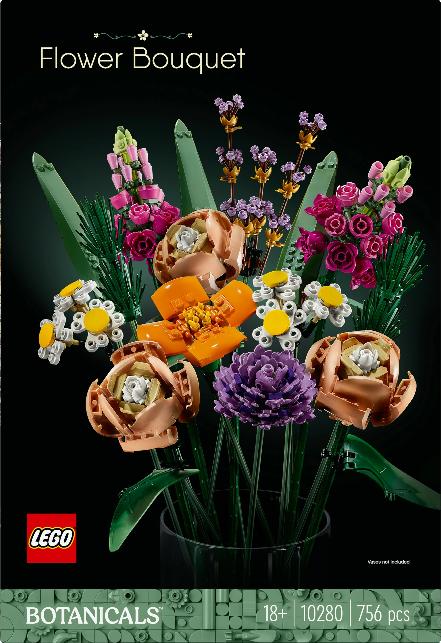 Set ndërtimi LEGO ICONS Flower Bouquet, 756 pjesë, shumëngjyrësh