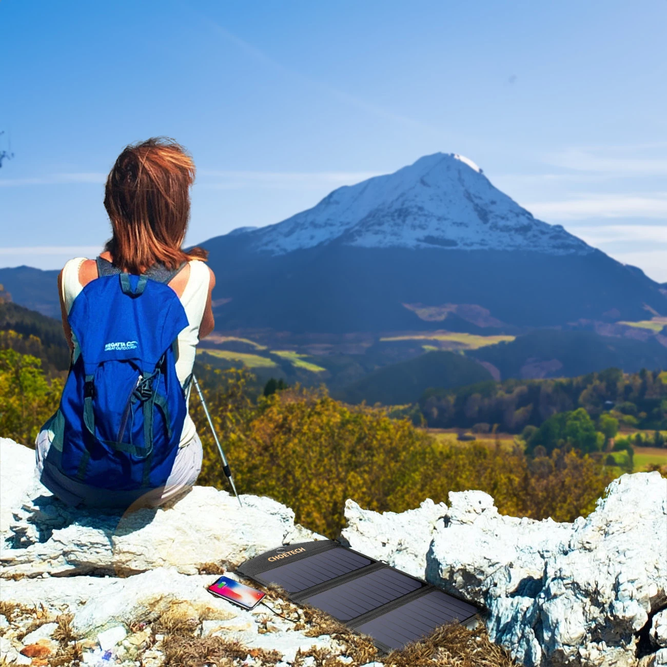 Karikues diellor i palosshëm Choetech SC001, 19W, 2x USB-A, i zi