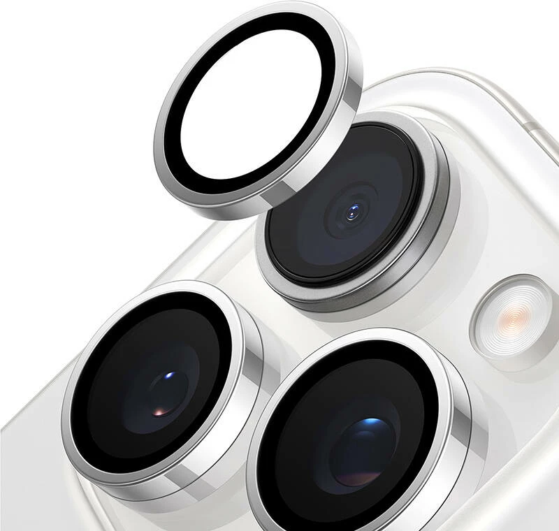 Xham mbrojtës kamere Torras Lensguard për iPhone 16 Pro Max, Gri titanium
