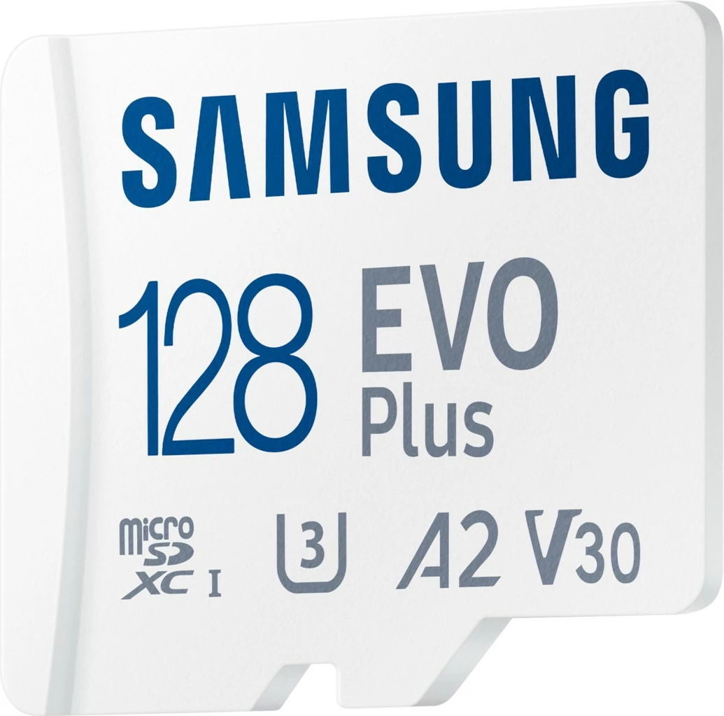 Kartelë memorie Samsung MB-MC128S, 128 GB, MicroSDXC, UHS-I, 160 MB/s, Class 3 (U3), V30, e bardhë