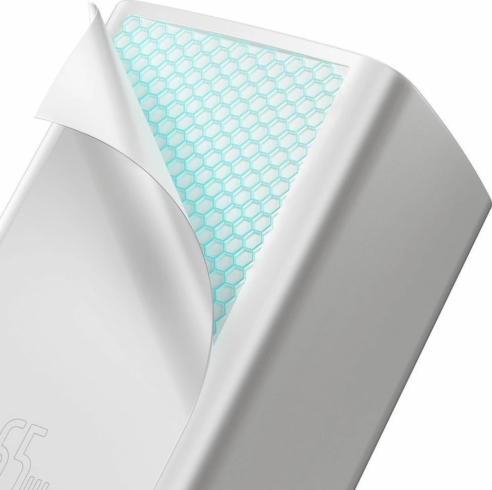 Karikues muri Baseus GaN2 Lite CCGAN2L-B02 65W 1x USB-C + 1x USB-A i bardhë