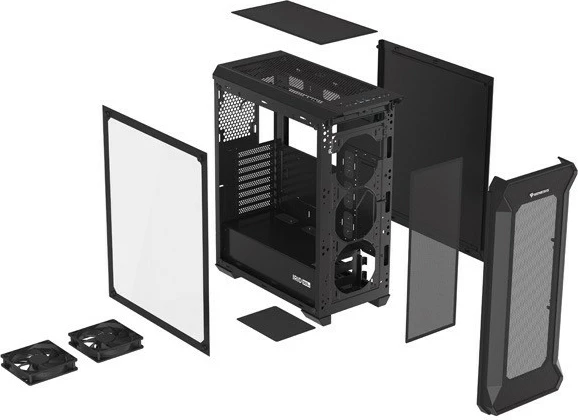 Kasë Genesis Irid 505 V2, Midi Tower, ATX/Micro ATX/Mini ITX, e zezë