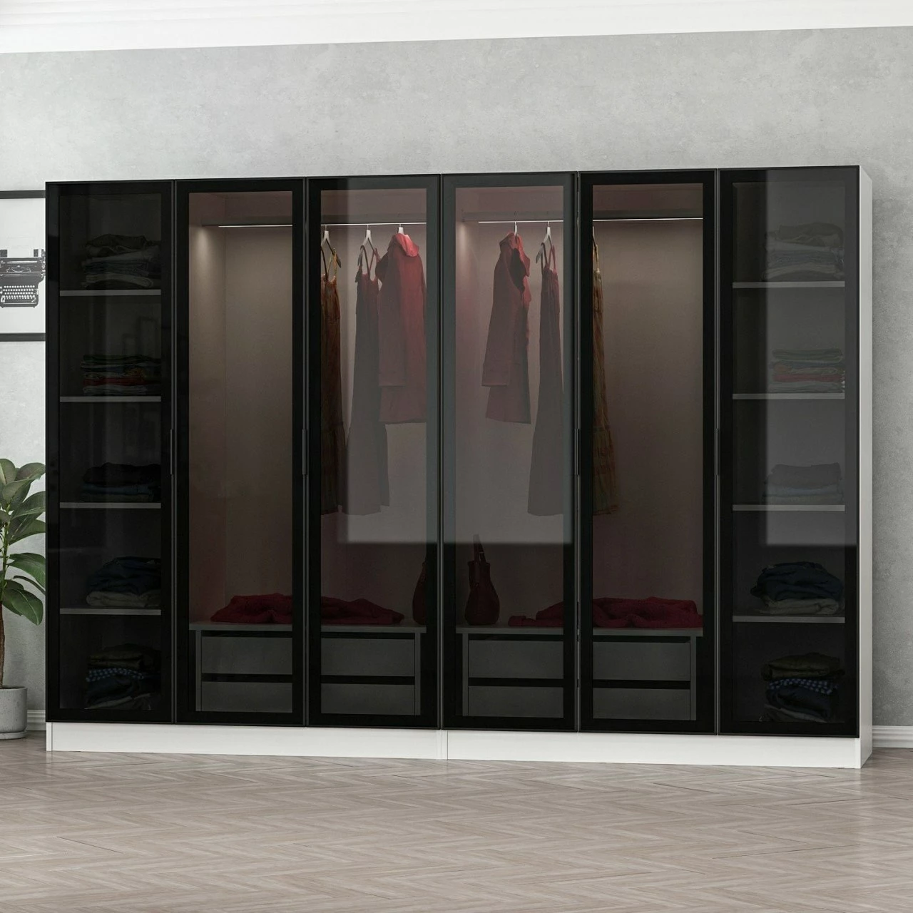 Dollap Skye Decor, i bardhë e i zi, Kale - 6664