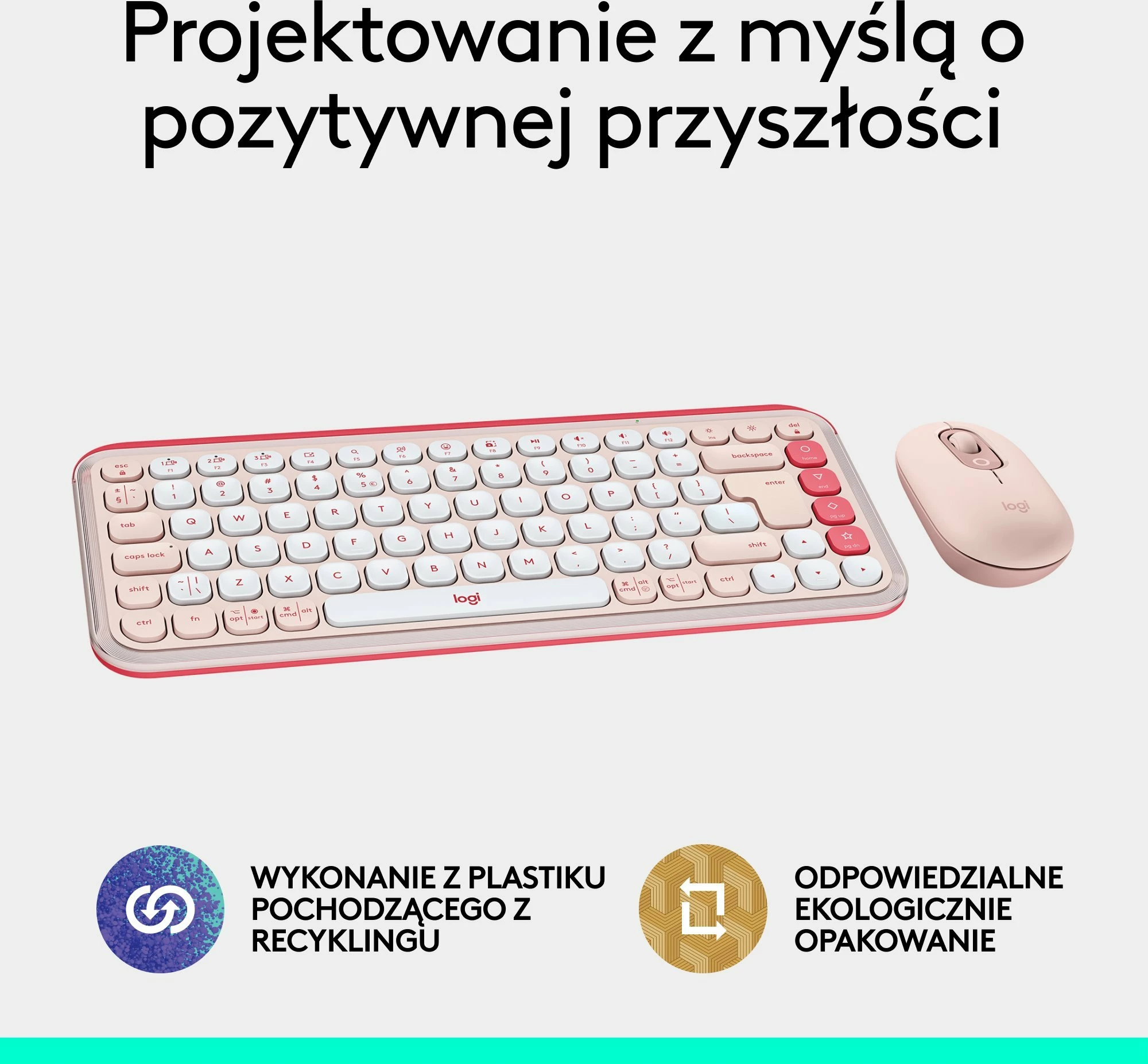Set tastierë + maus Bluetooth Logitech POP Icon Combo 920-013142, rozë