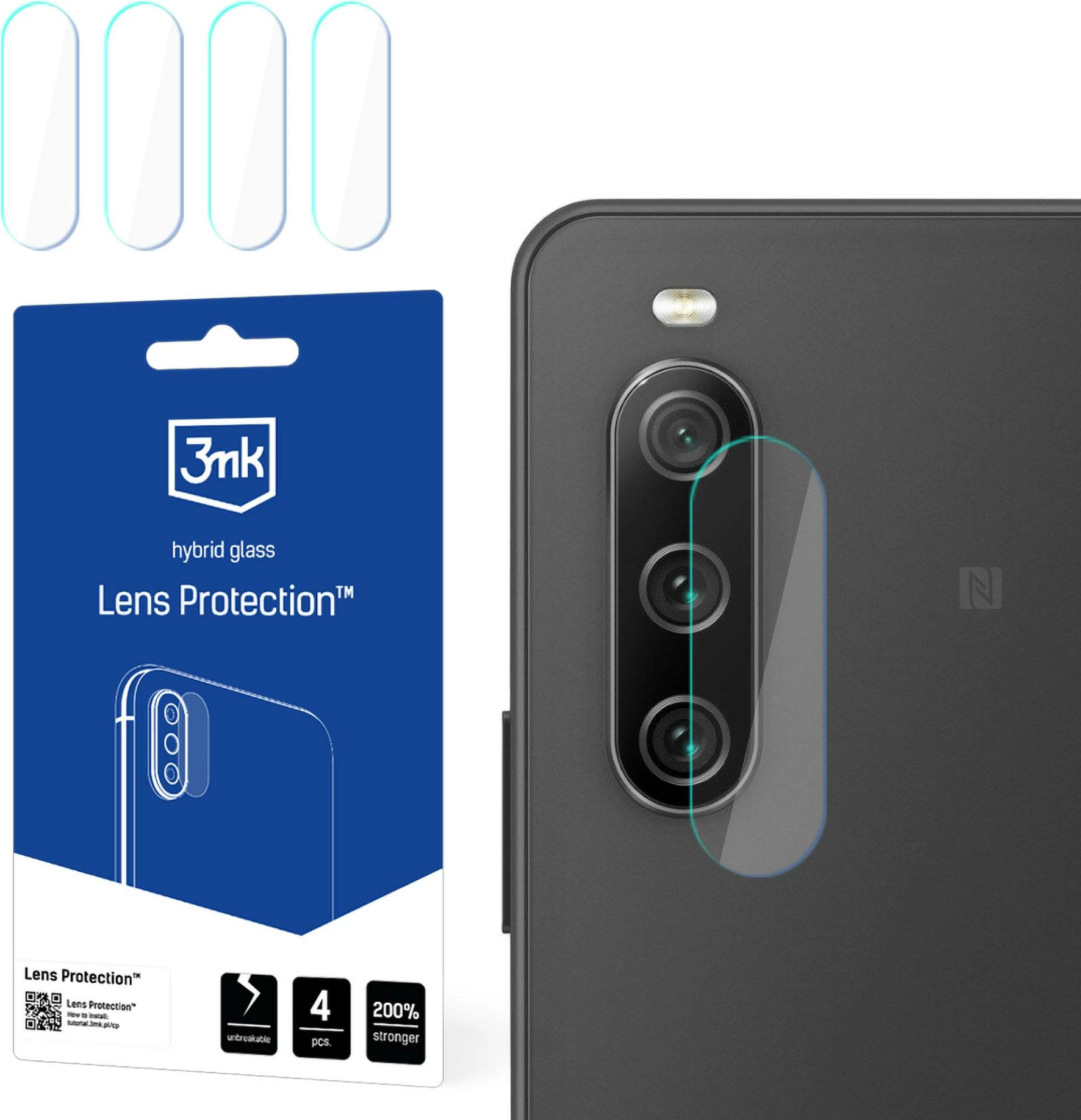 Mbrojtës xhami për kamerë 3mk Protection për Sony Xperia 10 IV, Transparent