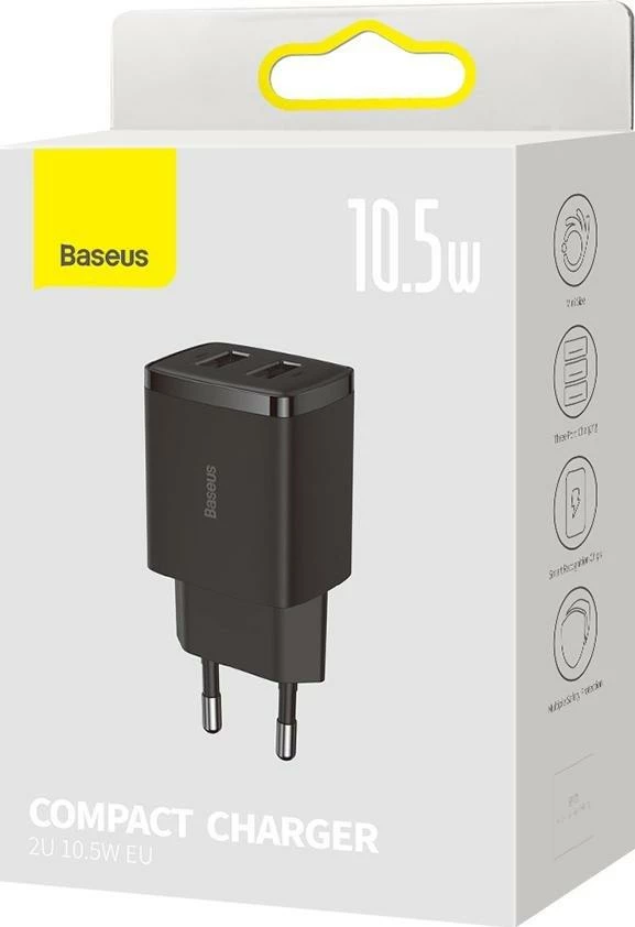 Karikues kompakt Baseus CCXJ010201 2x USB-A 10.5W 2.1A i zi