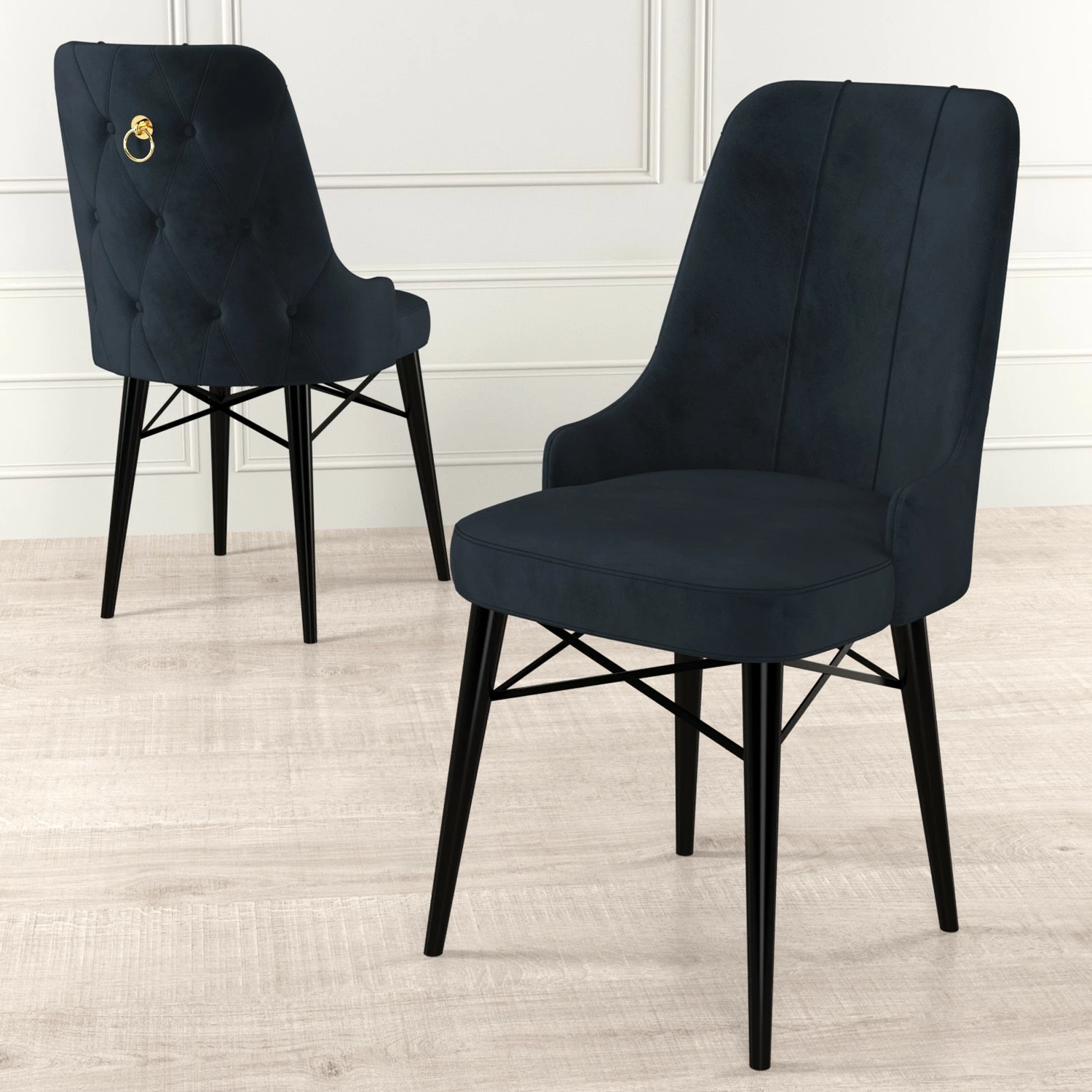 Set karrigesh (6 copë), Hanah Home, Pare, antracit, e zezë