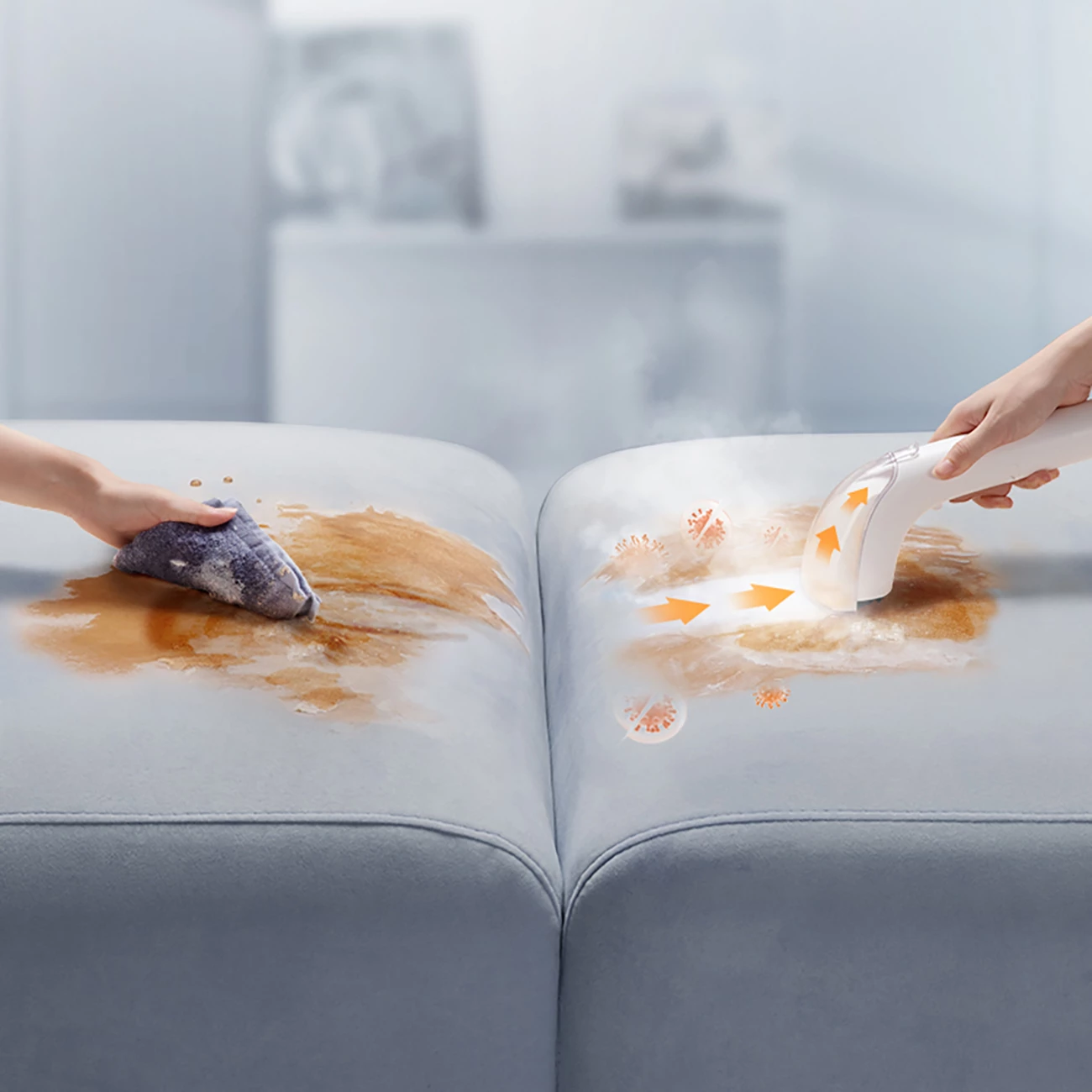 Fshesë me avull dhe korrent UWANT B200, 1900W, 12000Pa, me funksion pastrimi të thellë me avull, e bardhë, set aksesorësh