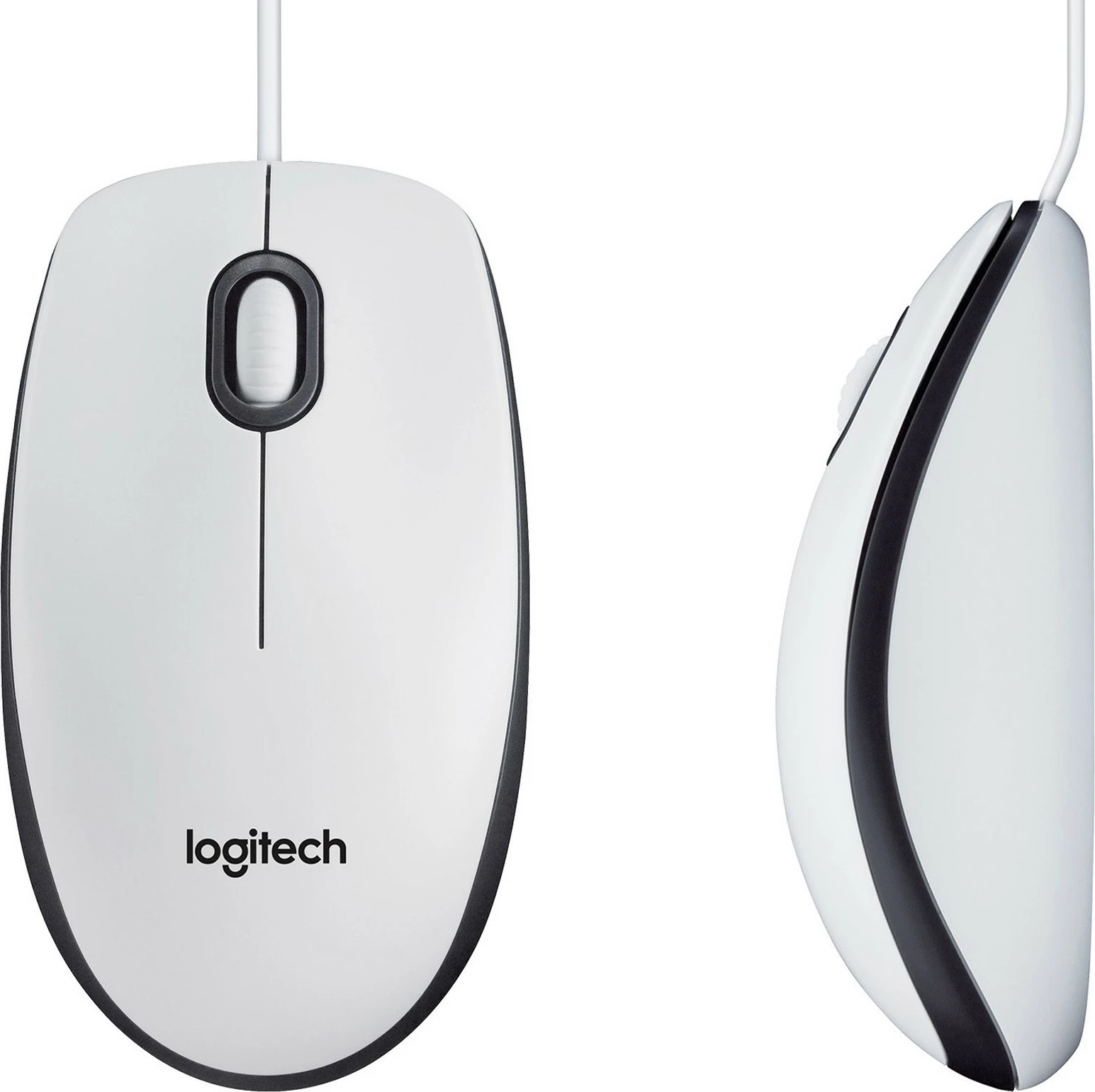 Maus Logitech M100, Ambidextrous, Optical, USB Type-A, 1000 DPI, Bardhë