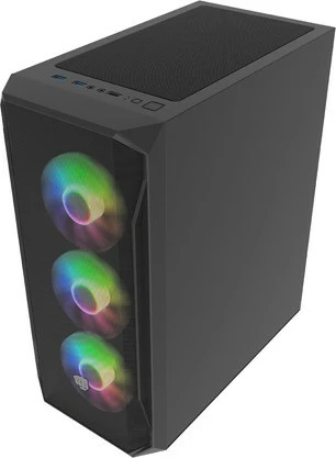 Kasë Natec Fury Shobo SH4F RGB, Midi Tower, xham i temperuar, 4 ventilatorë RGB, e zezë