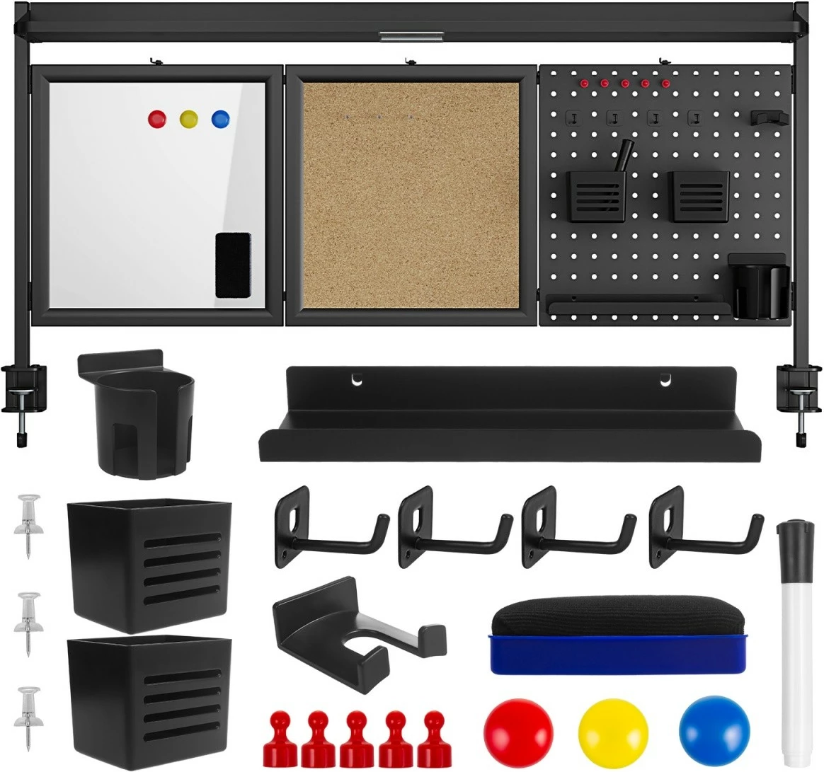 Ndarës tavoline Ergo Office ER-300B me organizator, çelik, i zi