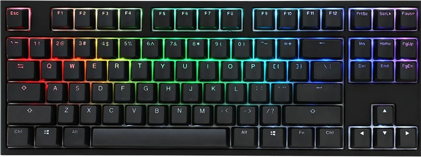Tastierë gaming Ducky One 2 TKL, mekanike, MX-Speed-Silver, RGB LED, e zezë