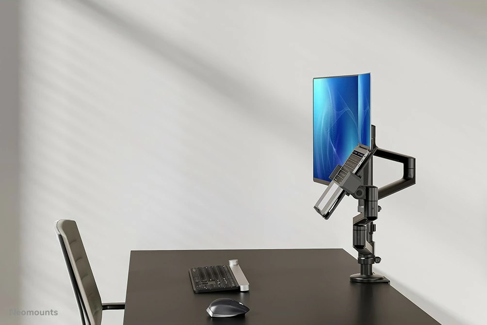 Krah tavoline Neomounts DS20-425BL2 për monitor dhe laptop, 27 inç, rregullim i lartësisë, i zi