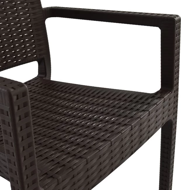 Karrige me krahë polipropileni, ngjyrë kafe e errët, FH5134.02, 57x55,5x89 cm