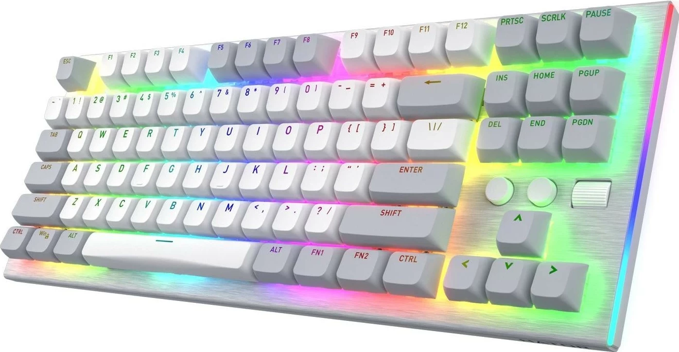 Tastierë mekanike Hator Gravity TKL HTK561, RGB, Hot-Swap, e bardhë-gri