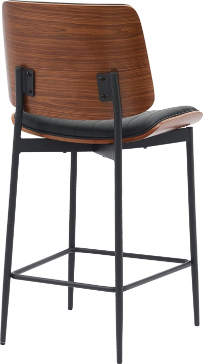 Karrige për bar Kathy, ngjyrë e zezë, dru arre, metal, 48.5x52.5x96cm