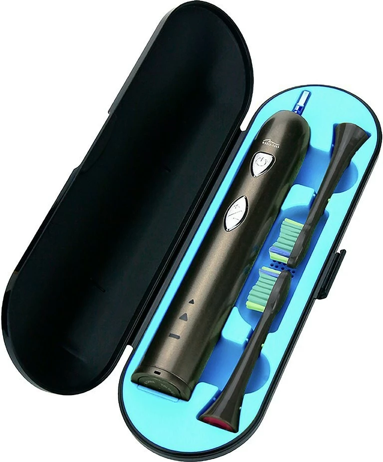 Furçë dhëmbësh elektrike Media-Tech MT6510, sonike, me bateri të integruar, e zezë, set me 2 koka dhe kuti udhëtimi