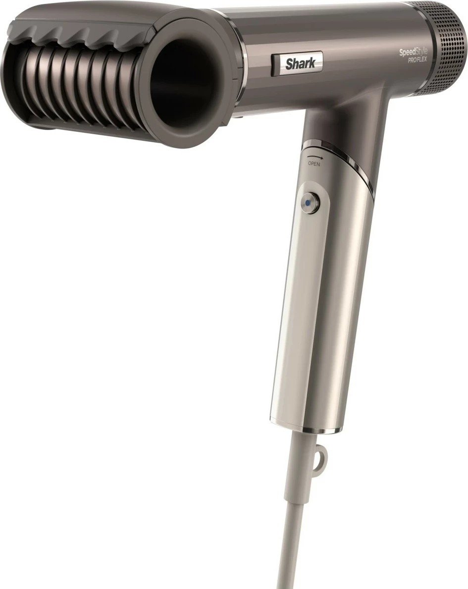 Tharëse flokësh Shark SpeedStyle Pro Flex HD542EU, 1700W, jonizim, 4 aksesorë, ngjyrë argjendtë