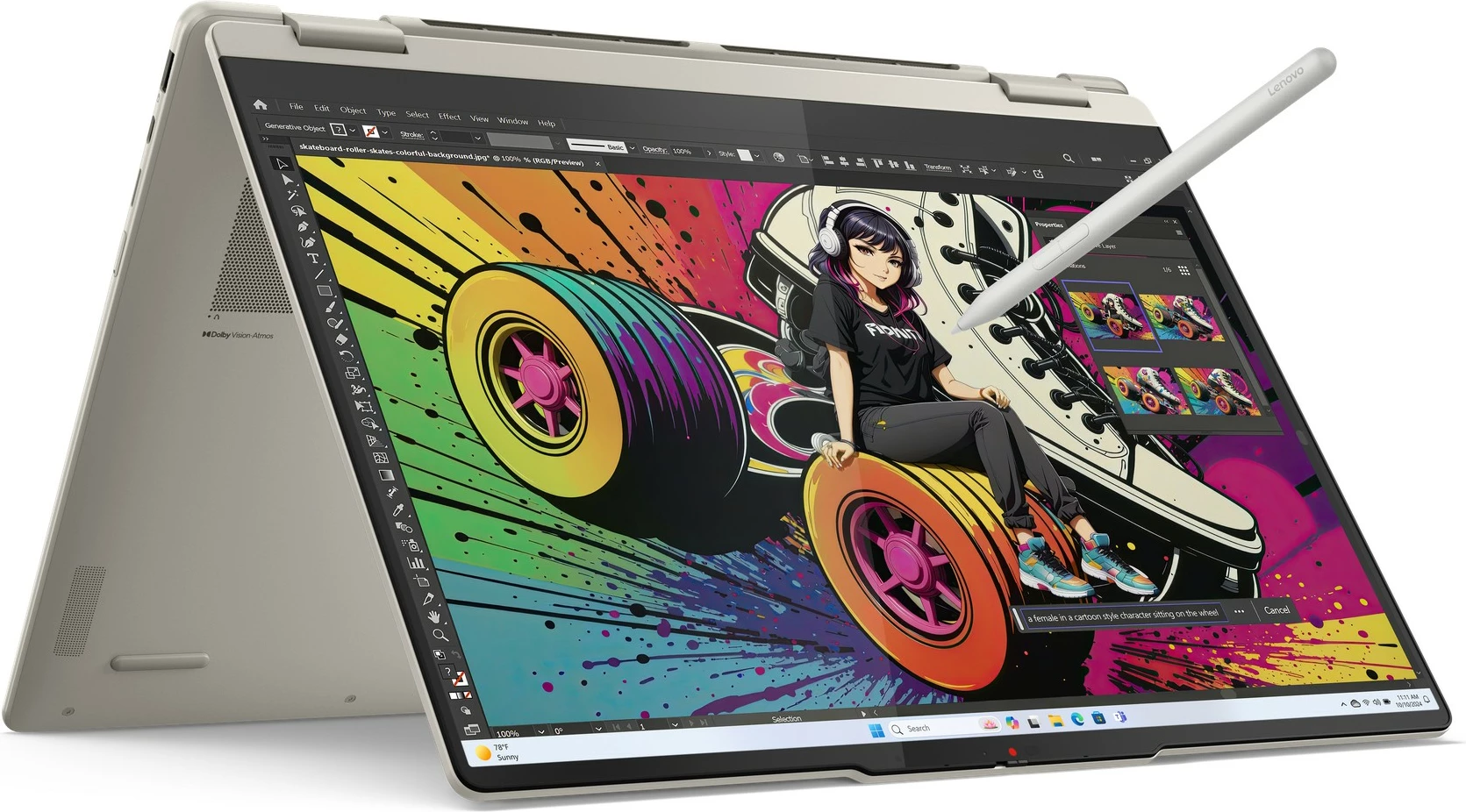 Kompjuter Lenovo Yoga 7 16AKP10, 16GB RAM, 1TB SSD, 16 inç, konvertues, argjend