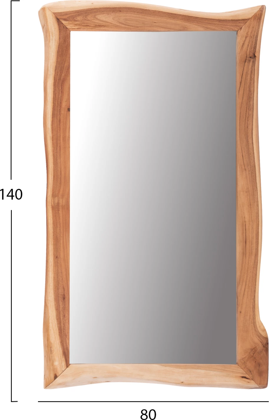 Pasqyrë muri ZION, dru akacie, ngjyrë natyrale e çelët, FH8186.21, 140x80x4 cm