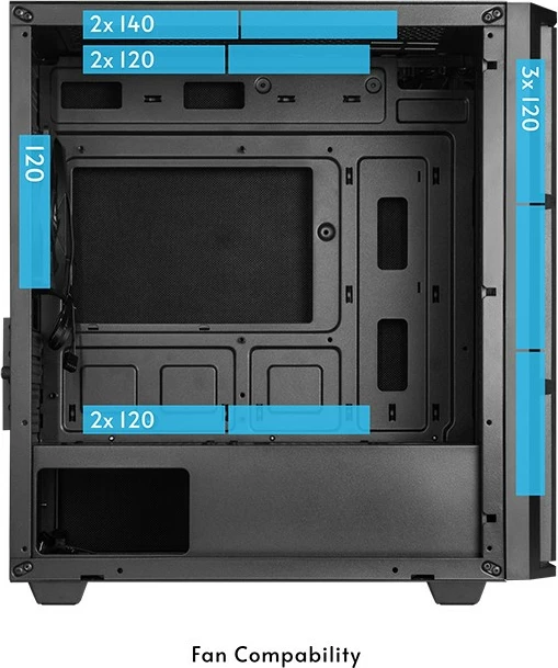Kasë Chieftec AZ-01B-OP, Mini Tower, PC, micro ATX, Mini-ITX, uATX, e zezë