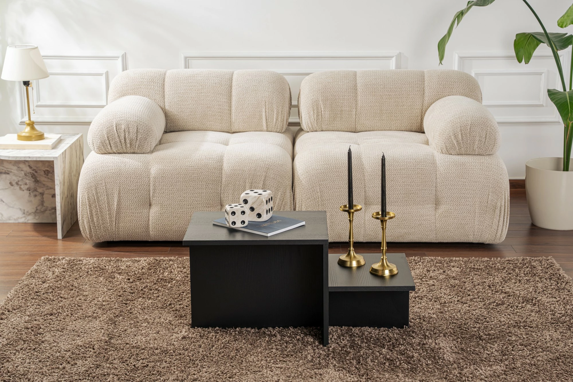 Tavolinë kafeje Nordure, ngjyrë Wood Black, Harmony