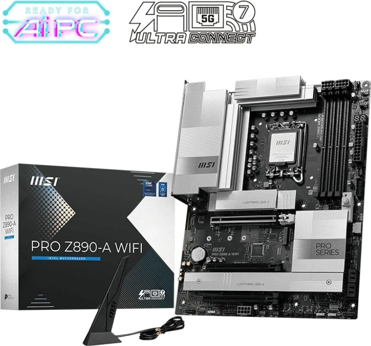 Pllakë amë MSI PRO Z890-A WIFI, Intel Z890, Socket LGA 1851, ATX, E zezë