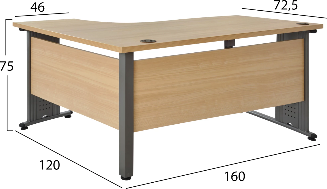 Kënd profesional për zyre, ngjyrë lisi, FH2043.01R, 160x120x75