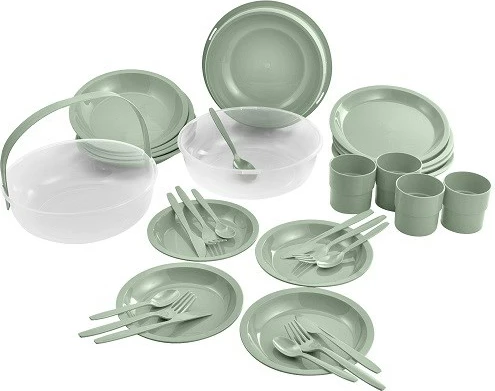 Set kampingu CURVER 262888, enë plastike, formë rrethore, transparent, me dorezë