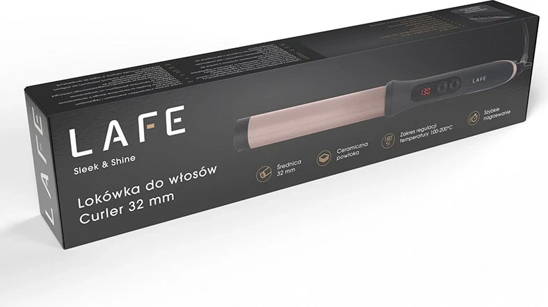 Lok për flokë Lafe Sleek & Shine Curler 32 mm, e zezë/kupër