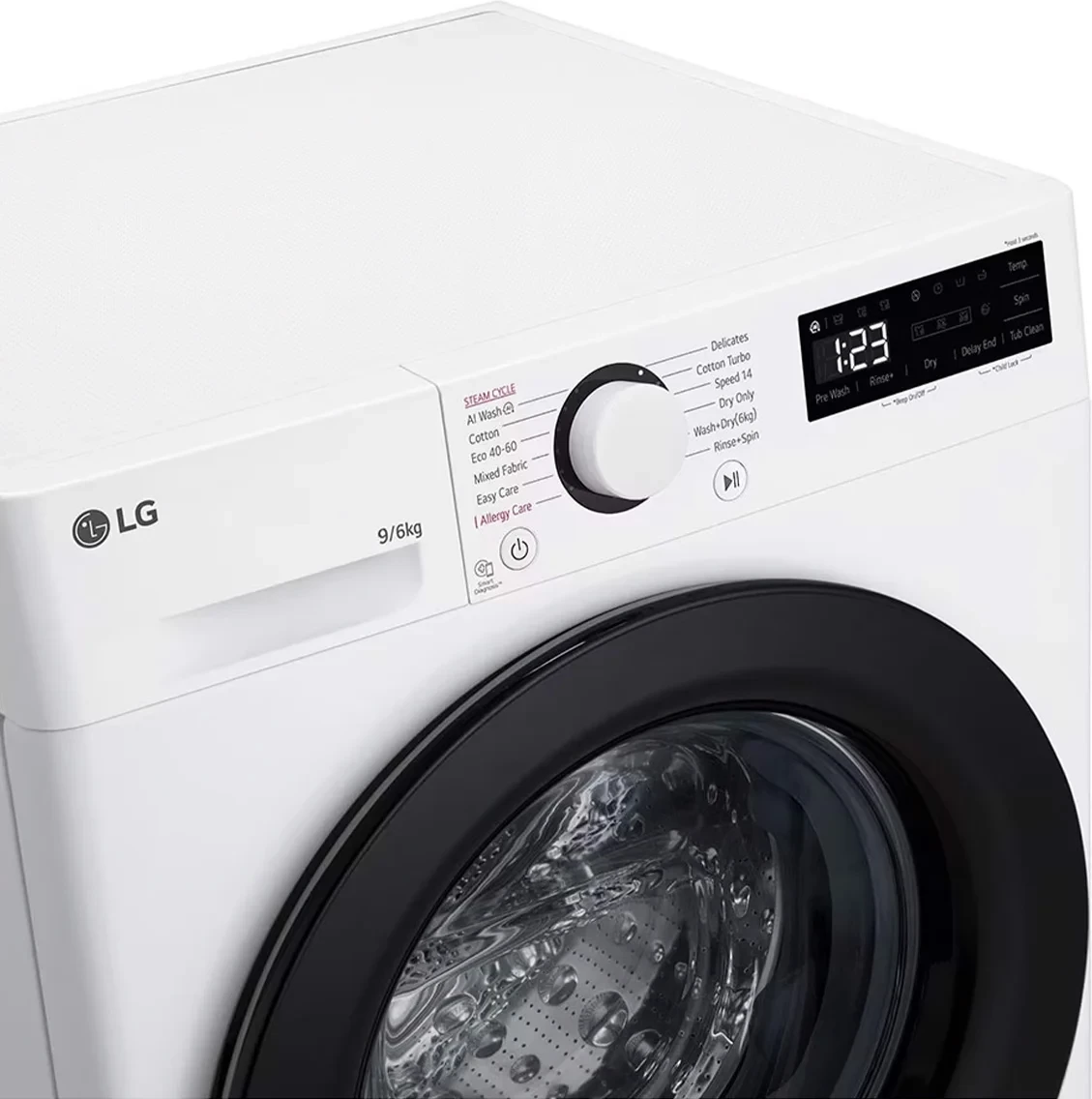 Lavatrice-tharesë, LG F4DR509SBW, 9/6 kg, 1400 rpm, larje me avull, e bardhë