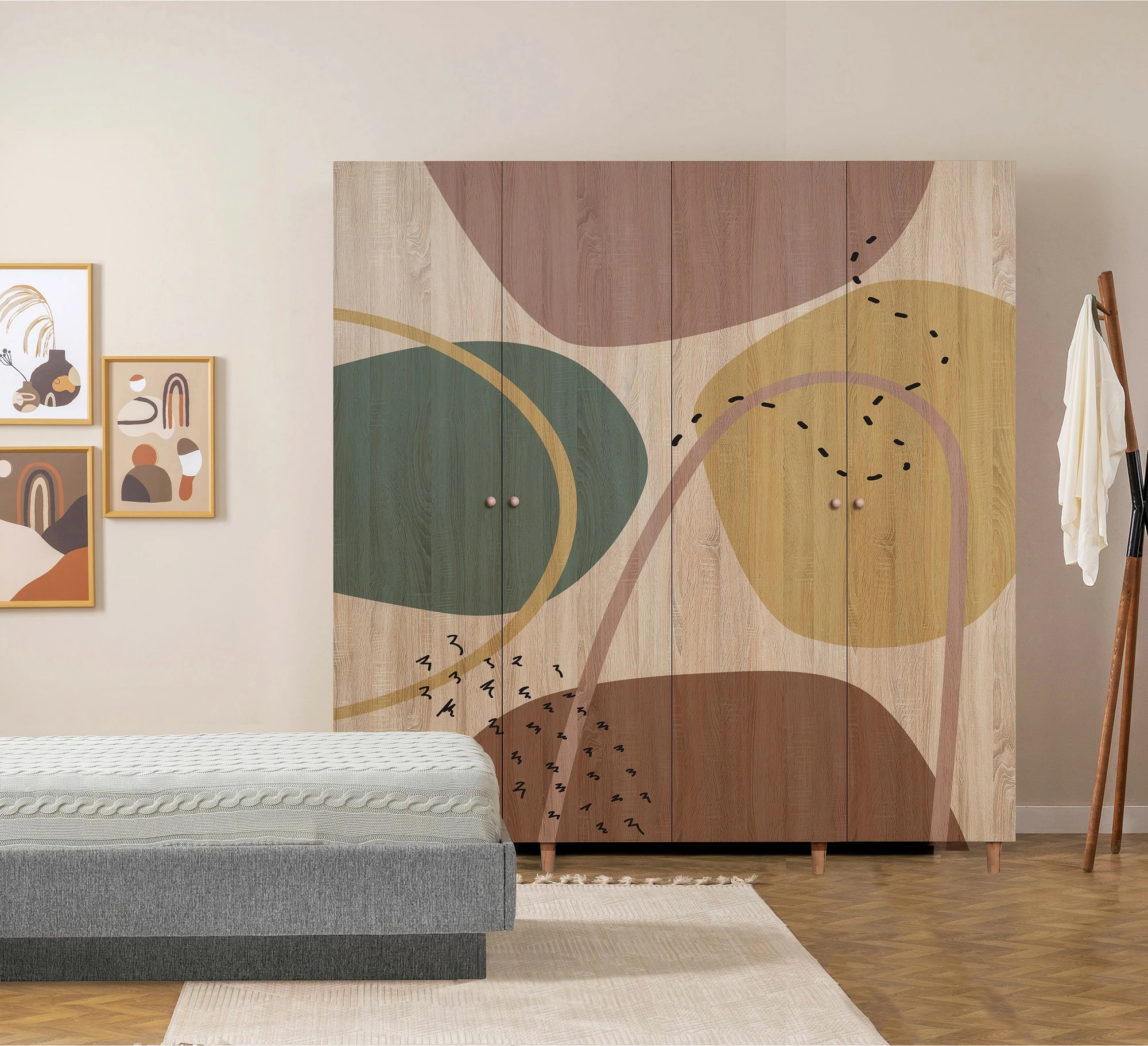 Dollap Hanah Home, Loni 4, ngjyrë sonomo, 180x192x52cm