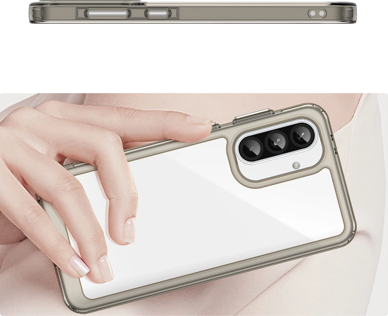 Mbështjellës Hurtel Outer Space Case për Samsung Galaxy A56, gjysmë-transparent, i zi