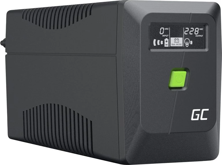 UPS Green Cell UPSLM480, 0.85 kVA, 480 W, 2 dalje AC, 9 Ah, 12 V, e zezë
