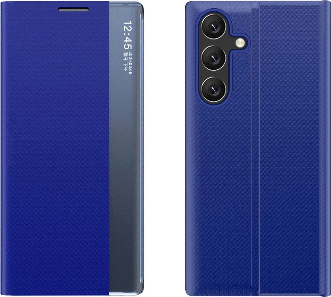 Mbështjellës Hurtel New Sleep View Case për Samsung Galaxy A35, me kapak dhe qëndrim, Blu