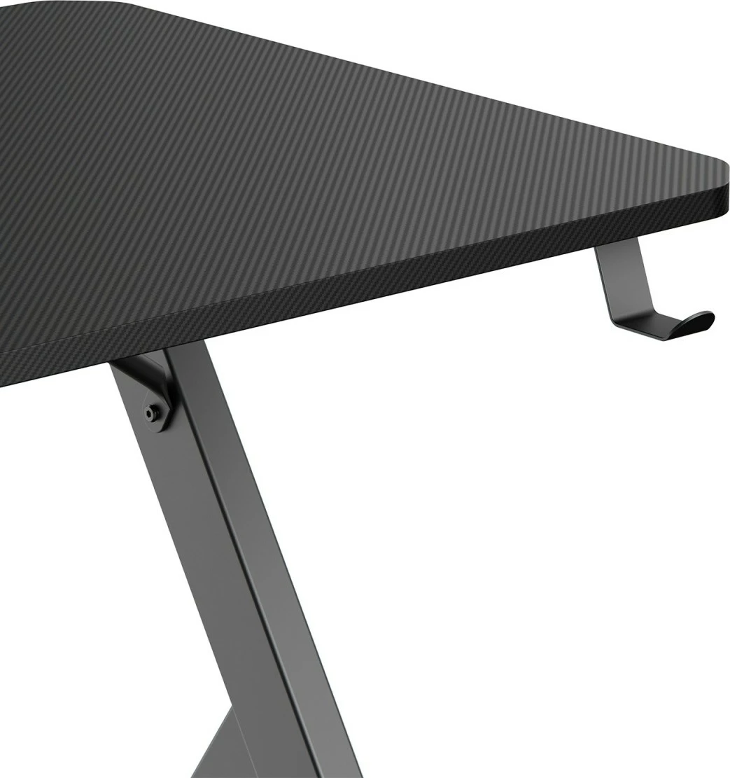 Tavolinë gaming, Maclean NanoRS RS101, 120x60x75 cm, ngarkesë 75 kg, me mbajtës kufjesh dhe gote, e zezë