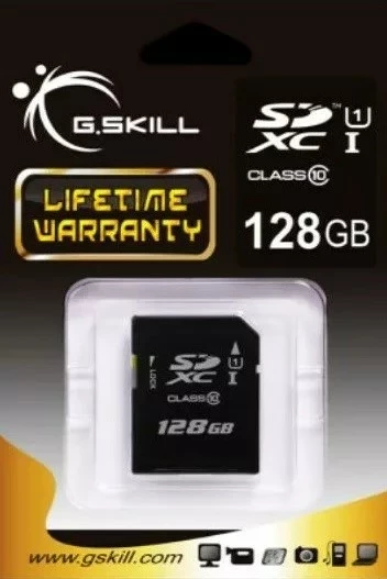 Kartë memorie G.SKILL SDXC 128GB, Class 10 UHS-I, E zezë