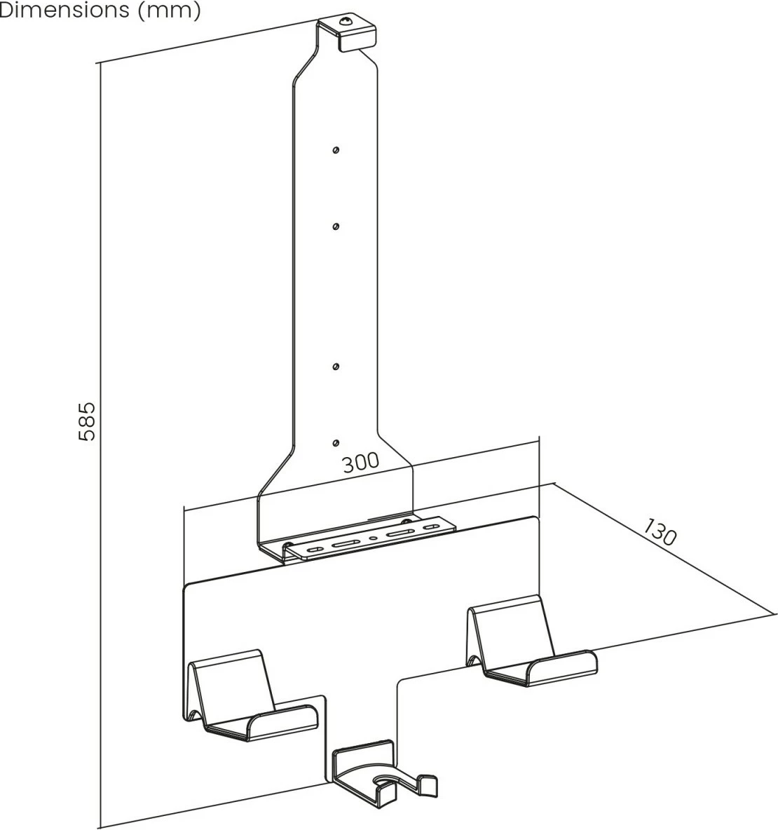 Mbajtëse muri për PlayStation 5 Maclean RS181, me vend për kontrollorë dhe kufje, e bardhë