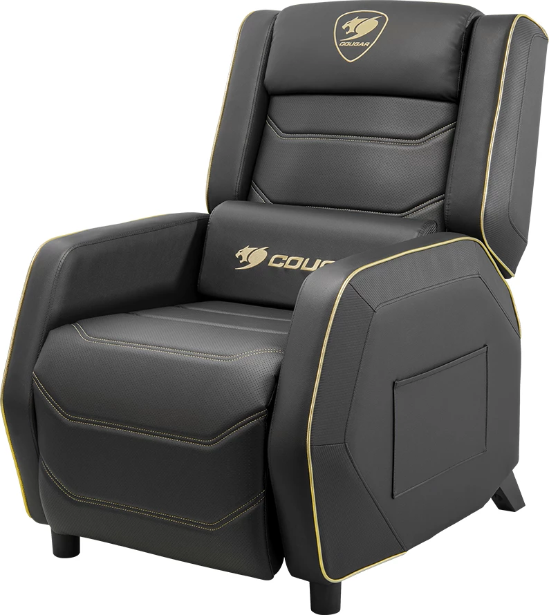 Sofë gaming COUGAR Ranger S Royal, PVC leather, 95-160°, max 160 kg, e zezë/artë