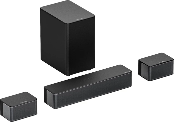 Soundbar Ultimea Poseidon D50 U2500 5.1 320W me subwoofer pa tela dhe 2 altoparlantë satelitë, e zezë