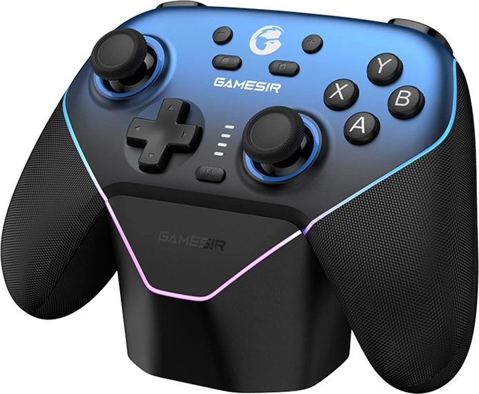 Kontroller lojrash pa tel, GameSir, SuperNova T4n Pro, PC/Nintendo Switch/iOS/Android, 2.4 GHz/Bluetooth/USB-C, 1000 Hz, bateri 1000 mAh, me stacion karikimi, blu
