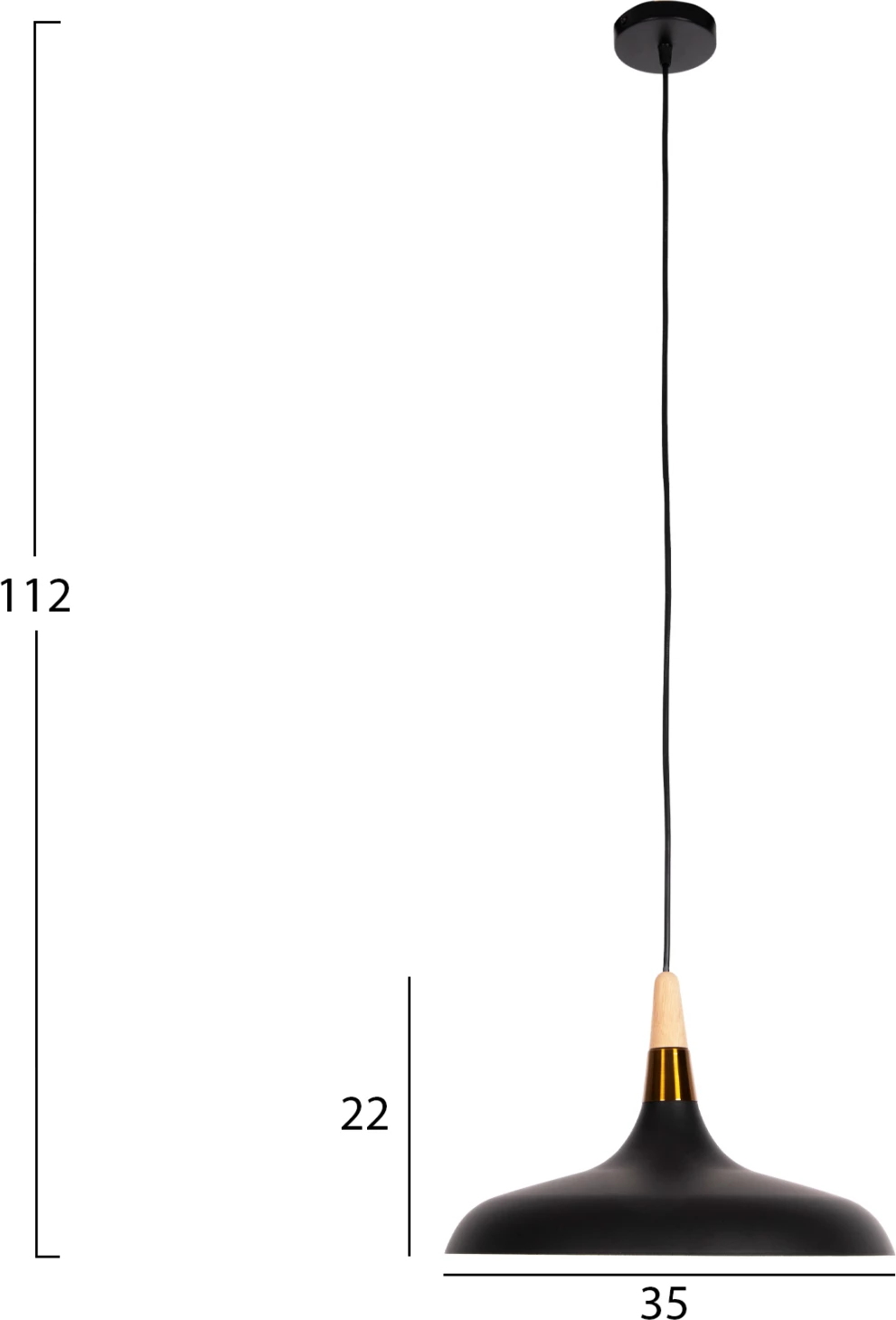 Llambë varëse tavani, detaj druri, FH4080, 35x35x112H cm