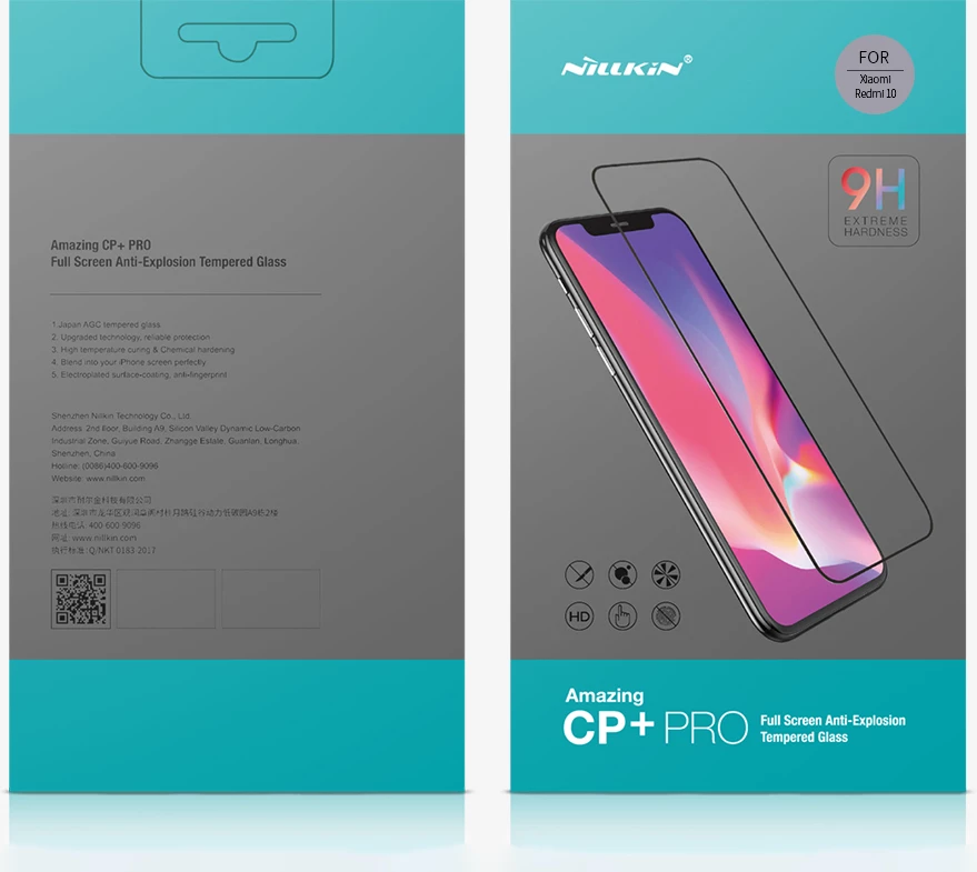 Xham i temperuar Nillkin CP+PRO për Xiaomi Redmi 10, 0.2 mm, i zi