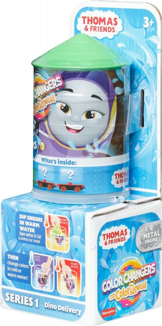 Set tren lodër Fisher Price Thomas & Friends Color Reveal HPH37 me 2 vagonë, shumëngjyrësh