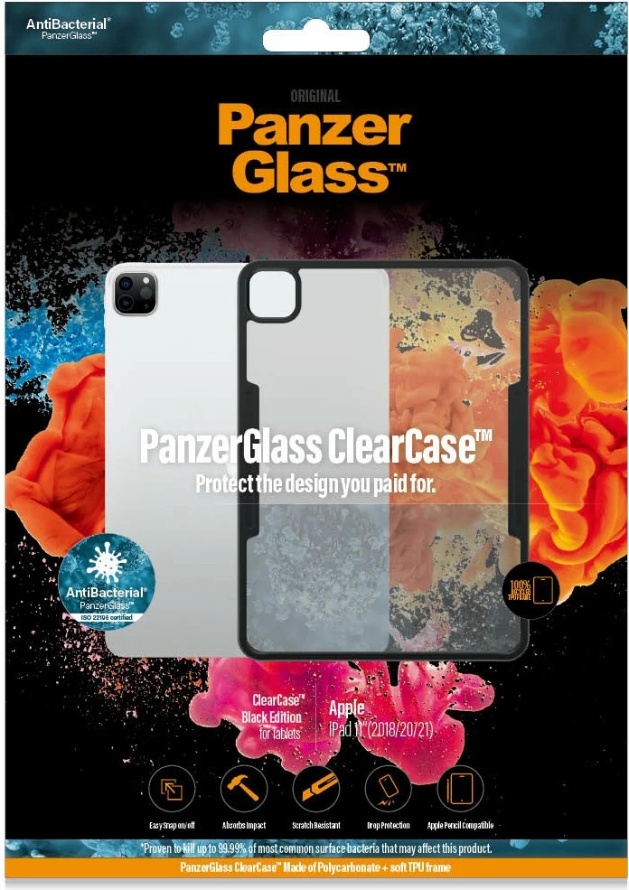 Mbështjellës PanzerGlass për iPad 11, Black, anti-bakterial