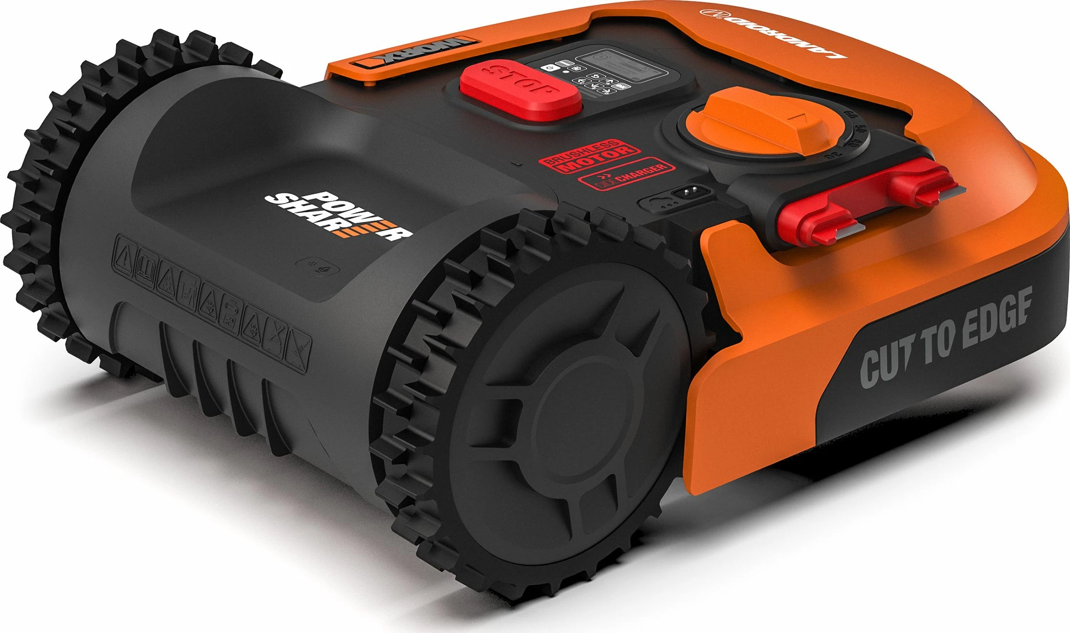 Robot kositës bari Worx Landroid M700 WR142E, 20V 4Ah, deri 700 m², Wi‑Fi, portokalli/zezë