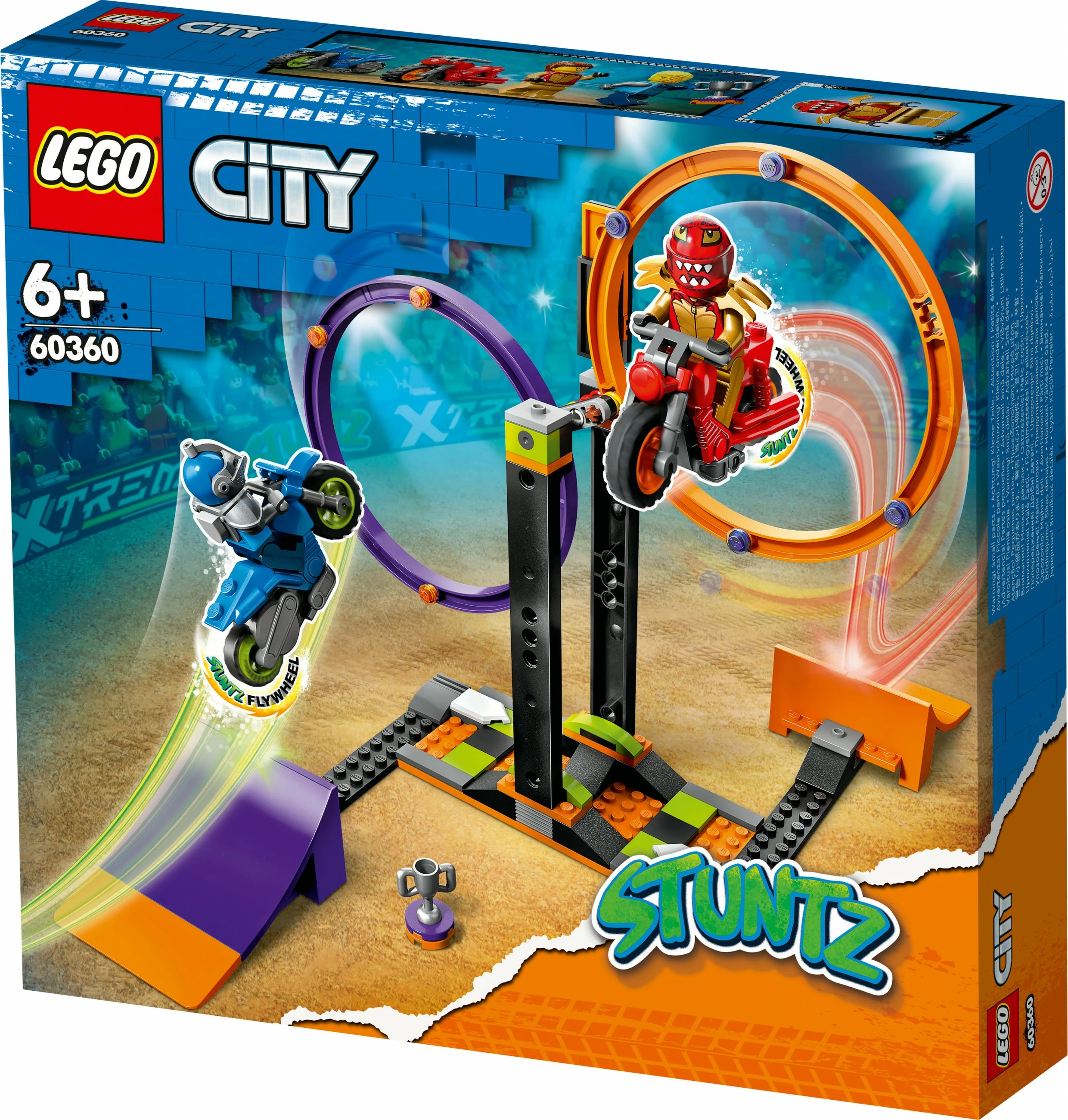 Set ndërtimi LEGO City Spinning Stunt Challenge 60360, 117 pjesë, shumëngjyrëshe